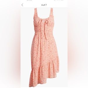 BP. Floral Print Smocked Ruffle Midi Dress